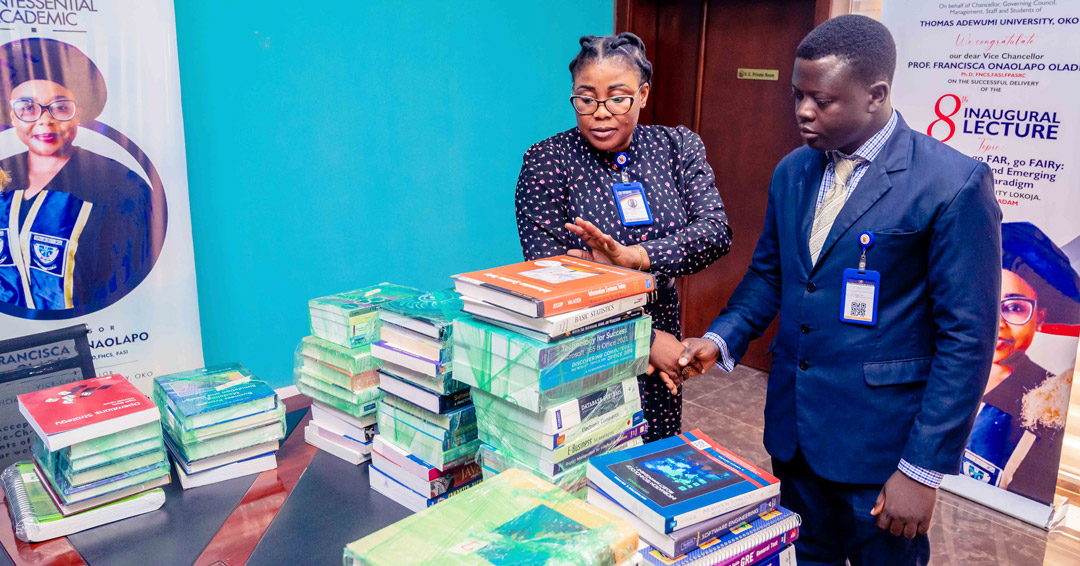 Exciting News Unfolds As Thomas Adewumi University Library Receives Books From Bowie University.