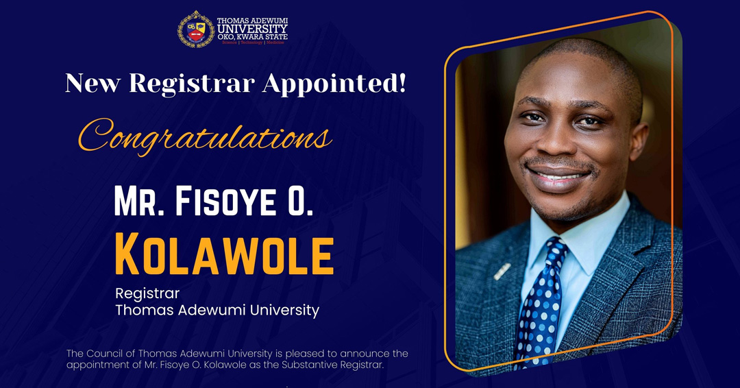 thomas-adewumi-university-governing-council-appoints-new-registrar