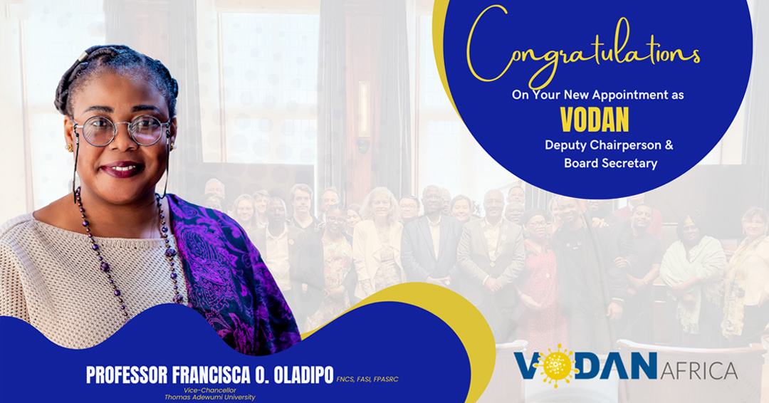 Vodan Rebrands, Appoints Tau Vice-chancellor, Francisca Oladipo As Deputy Chairperson And Board Secretary